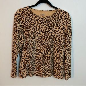 Croft & Barrow | long sleeve leopard top